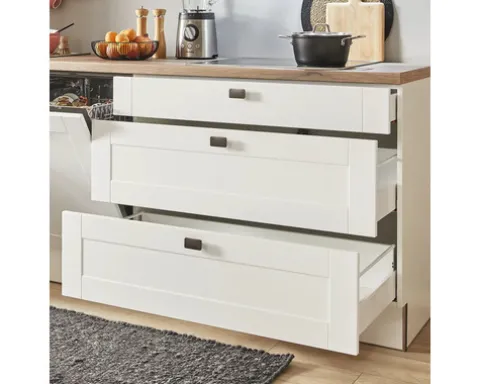 PICCANTE Plus Küchenzeile mit Geräten Bella 270 cm weiß matt vormontiert Variante links 4067368013178