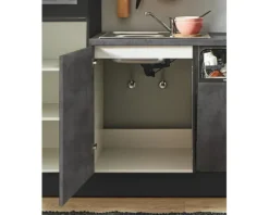 PICCANTE Plus Küchenzeile mit Geräten Casual 270 cm beton grafitgrau matt vormontiert Variante links 4067368013161