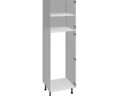 PICCANTE Smart Bodenpaket zu Hochschrank für Kühlschrank 2 Drektüren SOFT WHITE Clickmontage 
