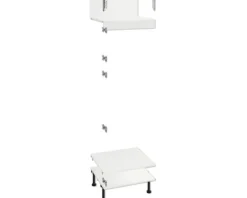 PICCANTE Smart Bodenpaket zu Hochschrank für Kühl/Gefrierkombi 1 Klappe 2 Drehtüren SOFT WHITE Clickmontage "Nr. 53"
