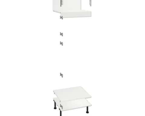 PICCANTE Smart Bodenpaket zu Hochschrank für Kühl/Gefrierkombi 1 Klappe 2 Drehtüren SOFT WHITE Clickmontage "Nr. 53"