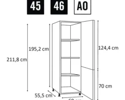 PICCANTE Smart Bodenpaket zu Hochschrank für 2 Drehtüren SOFT WHITE Clickmontage