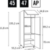 PICCANTE Smart Bodenpaket zu Hochschrank mit Backofen und Kühlschrank SOFT WHITE Clickmontage "Nr. 47"