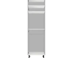 PICCANTE Smart Bodenpaket zu Hochschrank mit Backofen und Kühlschrank SOFT WHITE Clickmontage
