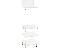 PICCANTE Smart Bodenpaket zu Hochschrank mit Backofen und Kühlschrank SOFT WHITE Clickmontage
