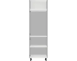 PICCANTE Smart Bodenpaket zu Hochschrank mit Backofen und Kühlschrank SOFT WHITE Clickmontage