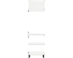 PICCANTE Smart Bodenpaket zu Hochschrank mit Backofen und Kühlschrank SOFT WHITE Clickmontage