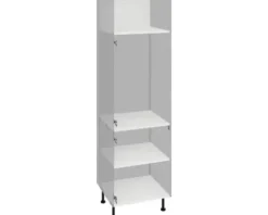 PICCANTE Smart Bodenpaket zu Hochschrank mit Backofen und Kühlschrank SOFT WHITE Clickmontage