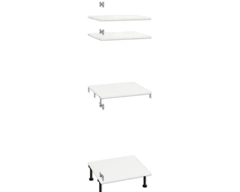 PICCANTE Smart Bodenpaket zu Hochschrank mit Backofen und Kühlschrank SOFT WHITE Clickmontage "Nr. 47"