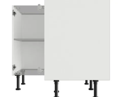 PICCANTE Smart Eck-Unterschrankkorpus 90 x 90 cm für 2 Drehtüren BxTxH 55,5 x 1,6 x 87 cm SOFT WHITE Clickmontage "Nr. 31"