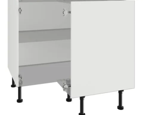 PICCANTE Smart Eck-Unterschrankkorpus 90 x 90 cm für 2 Drehtüren BxTxH 55,5 x 1,6 x 87 cm SOFT WHITE Clickmontage "Nr. 31"