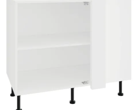 PICCANTE Smart Eck-Unterschrankkorpus für 1 Drehtür BxTxH 100 x 55,5 x 87 cm SOFT WHITE Clickmontage "Nr. 30"