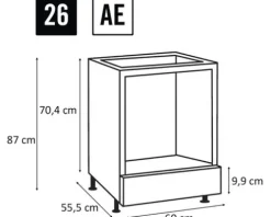 PICCANTE Smart Frontblende für Herdumbauschrank RUST RED 