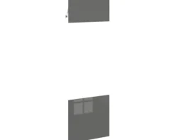 PICCANTE Smart Frontenset Hochschrank für Mikrowelle und Backofen 1 Klappe und 1 Drehtür LAQUER ANTHRACITE hochglanz 