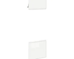 PICCANTE Smart Frontenset Hochschrank für Mikrowelle und Backofen 1 Klappe und 1 Drehtür LAQUER WHITE hochglanz lackiert mit integrierter Griffmulde 