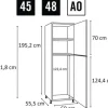 PICCANTE Smart Frontenset Hochschrank 2 Drehtüren COUNTRY GREY "AO"