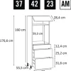 PICCANTE Smart Frontenset Midischrank für Backofen 1 Klappe, 1 Schubkastenblende und 2 Auszugblenden SOFT WHITE "AM"