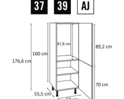 PICCANTE Smart Frontenset Midischrank 2 Drehtüren SOFT WHITE