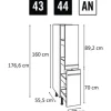 PICCANTE Smart Frontenset Midi-Apothekerschrank 30 cm MATT ANTHRACITE "AN"