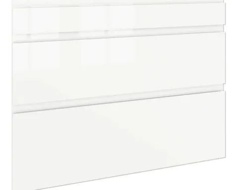 PICCANTE Smart Frontenset Unterschrank 90 cm 1 Schubkastenblende und 2 Auszugblenden LAQUER WHITE hochglanz lackiert mit integrierter Griffmulde "AD"