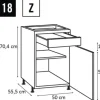 PICCANTE Smart Frontenset Unterschrank 50 cm 1 Drehtür und 1 Schubkastenblende COUNTRY WHITE "Z"