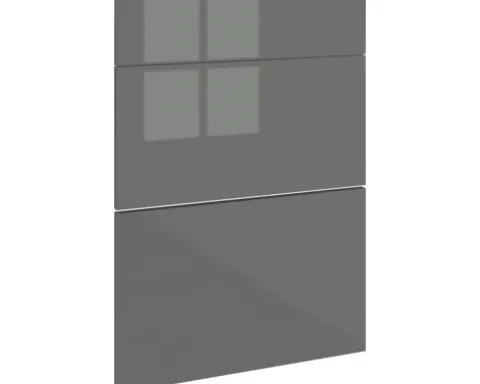 PICCANTE Smart Frontenset Unterschrank 50 cm 1 Schubkastenblende und 2 Auszugblenden LAQUER ANTHRACITE hochglanz "AB"