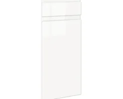 PICCANTE Smart Frontenset Unterschrank 30 cm 1 Drehtür und 1 Schubkastenblende LAQUER WHITE hochglanz lackiert mit integrierter Griffmulde