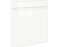 PICCANTE Smart Frontenset Unterschrank 60 cm 1 Drehtür und 1 Schubkastenblende LAQUER WHITE hochglanz lackiert mit integrierter Griffmulde 