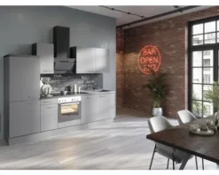 PICCANTE Smart Frontenset Unterschrank 90 cm 1 Schubkastenblende und 2 Auszugblenden BASALT GREY