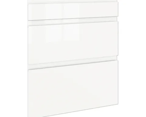 PICCANTE Smart Frontenset Unterschrank 60 cm 1 Schubkastenblende und 2 Auszugblenden LAQUER WHITE hochglanz lackiert mit integrierter Griffmulde "AC"