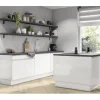 PICCANTE Smart Frontenset Unterschrank 50 cm 1 Drehtür und 1 Schubkastenblende LAQUER WHITE hochglanz lackiert mit integrierter Griffmulde "Z"