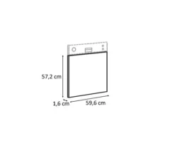 PICCANTE Smart Geschirrspülerblende für teilintegrierten Geschirrspüler 60 cm COUNTRY GREY "BA"