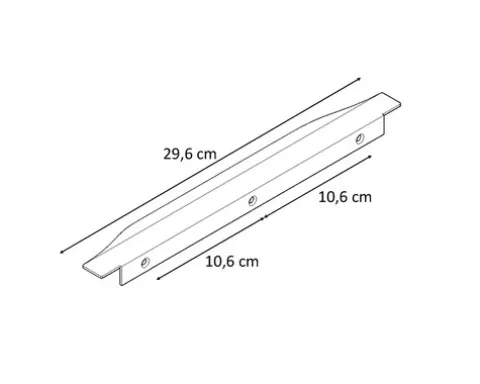 PICCANTE Smart Griffleiste Breite 296 mm Edelstahl gebürstet "GH"