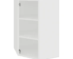 PICCANTE Smart Hängeschrankkorpus für 60 x 60 cm Eckoberschrank für 1 Drehtür BxTxH 59,4 x 33 x 89,6 cm SOFT WHITE Clickmontage "Nr. 12"