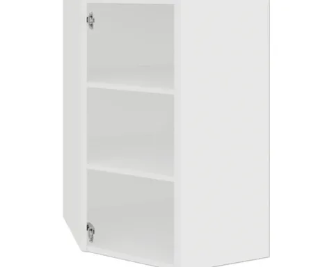 PICCANTE Smart Hängeschrankkorpus für 60 x 60 cm Eckoberschrank für 1 Drehtür BxTxH 59,4 x 33 x 89,6 cm SOFT WHITE Clickmontage "Nr. 12"