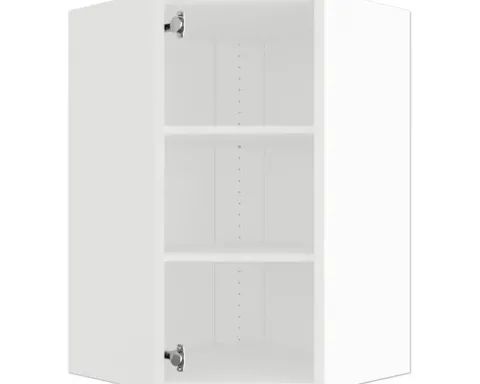 PICCANTE Smart Hängeschrankkorpus für 60 x 60 cm Eckoberschrank für 1 Drehtür BxTxH 59,4 x 33 x 89,6 cm SOFT WHITE Clickmontage "Nr. 12"