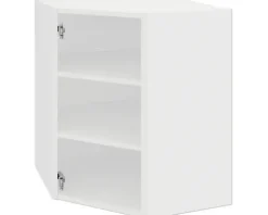 PICCANTE Smart Hängeschrankkorpus für 60 x 60 cm Eckoberschrank für 1 Drehtür BxTxH 59,4 x 33 x 70,4 cm SOFT WHITE Clickmontage "Nr. 11"