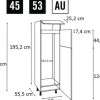 PICCANTE Smart Hochschrankkorpus Seitenpaket BxTxH 60 x 55,5 x 211,8 cm SOFT WHITE Clickmontage "Nr. 45"