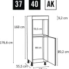 PICCANTE Smart Midischrankkorpus Seitenpaket BxTxH 60 x 55,5 x 176,6 cm SOFT WHITE Clickmontage "Nr. 37"