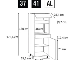 PICCANTE Smart Midischrankkorpus Seitenpaket BxTxH 60 x 55,5 x 176,6 cm SOFT WHITE Clickmontage