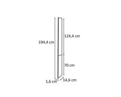 PICCANTE Smart Passstück für Hochschrank H:194,4 cm B 14,6 cm COUNTRY GREY "CE"