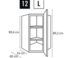 PICCANTE Smart Schranktür für Eckoberschrank 60 cm H:89,2 cm LIGHT OAK 