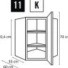 PICCANTE Smart Schranktür für Eckoberschrank 60 cm H: 70 cm LIGHT OAK "K"