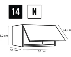 PICCANTE Smart Schranktür für Klappenschrank 60 cm GLOSSY WHITE hochglanz