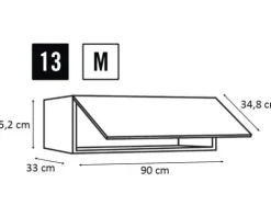 PICCANTE Smart Schranktür für Klappenschrank 90 cm STONE GREEN 