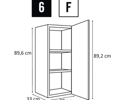 PICCANTE Smart Schranktür für Oberschrank 30 x 89,2 cm RUST RED "F"