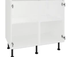PICCANTE Smart Spülen-Unterschrankkorpus für 2 Drehtüren BxTxH 90 x 55,5 x 87 cm SOFT WHITE Clickmontage 