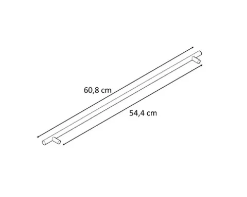 PICCANTE Smart Stangegriff Lochabstand 544 mm Edelstahl gebürstet "GO"