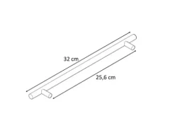 PICCANTE Smart Stangegriff Lochabstand 256 mm Edelstahl gebürstet "GL"