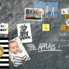 Pinnwand Magnetisches Memoboard |Tafel | Kalender | Wandkalender | 70x50cm | MMB0008 | Beton Optik | Grau